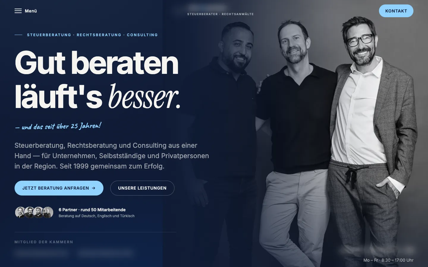 Website-Design für eine Steuer- und Rechtskanzlei