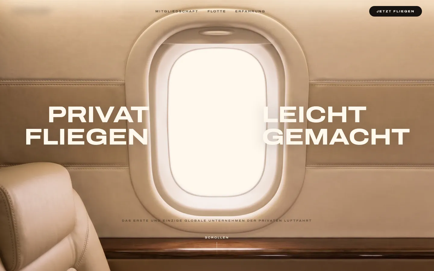 Website-Design für einen Privatjet-Charter